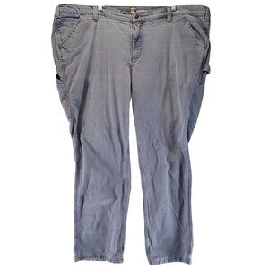 Carhartt Pants Womens 24W Gray Original Fit Cargo Workwear Cotton Blend